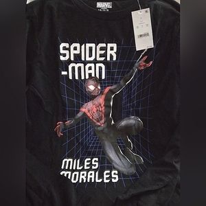 Marvel Spiderman Miles Morales L Kids Long Sleeve T Shirt NEW